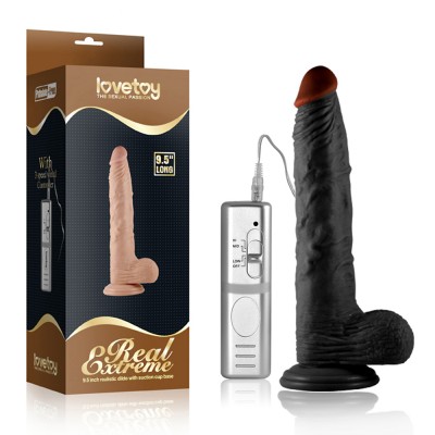 Фаллоимитатор с вибрацией на присоске кофейный Real Extreme Large 9.5” Фаллоимитатор с вибрацией на присоске кофейный Real Extreme Large 9.5”