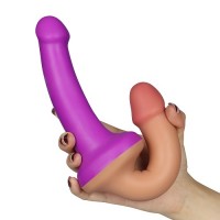 Двусторонний фаллос Holly Dong телесно-фиолетовый 31 см