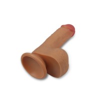 Фаллос на присоске с мошонкой Dual-layered Silicone Nature Cock "Gabe" телесный