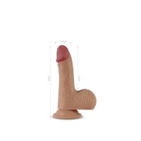 Фаллос на присоске с мошонкой Dual-layered Silicone Nature Cock "Luca" мулат