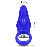 Вибро-кольцо Power Clit Silicone Cockring голубое