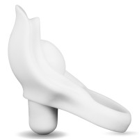 Вибро-кольцо Power Clit Silicone Cockring белое