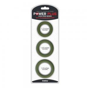 Набор эрекционных колец Power Plus Soft Silicone Snug Ring зеленого цвета