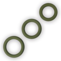 Набор эрекционных колец Power Plus Soft Silicone Snug Ring зеленого цвета