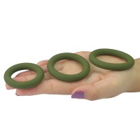 Набор эрекционных колец Power Plus Soft Silicone Snug Ring зеленого цвета