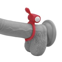 Виброкольцо красное Power Clit Silicone Cockring