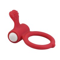 Виброкольцо красное Power Clit Silicone Cockring