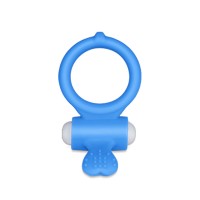 Виброкольцо голубое Power Heart Clit Cockring