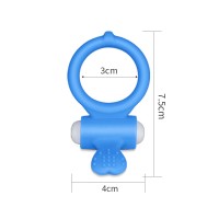 Виброкольцо голубое Power Heart Clit Cockring