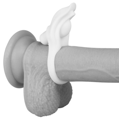 Вибро-кольцо Power Clit Silicone Cockring белое