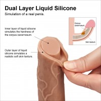 Фаллос с закрытой головкой на присоске с мошонкой 7'' Dual-layered Uncircumcised Liquid Silicone Nature Cock Flesh Фаллос с закрытой головкой на присоске с мошонкой 7'' Dual-layered Uncircumcised Liquid Silicone Nature Cock Flesh