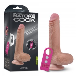Вибратор на присоске с голосовым управлением Dual-layered Silicone Vibrating Nature Cock "James"