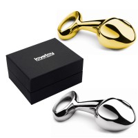 Золотистая анальная втулка золотистая Medium Luxury Metal Butt Plug