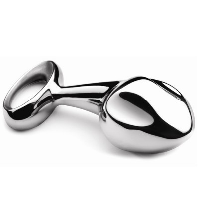 Серебристая анальная втулка серебристая Medium Luxury Metal Butt Plug