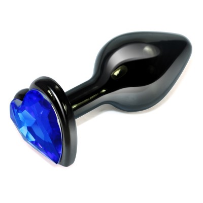 Анальная пробка Rosebud Heart Metal Plug(Darkblue) S