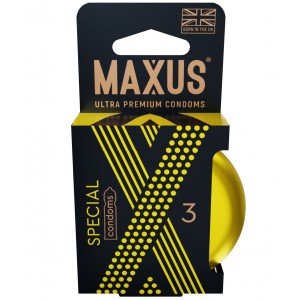 Презервативы Maxus Special точечно-ребристые в металлическом кейсе 3 шт