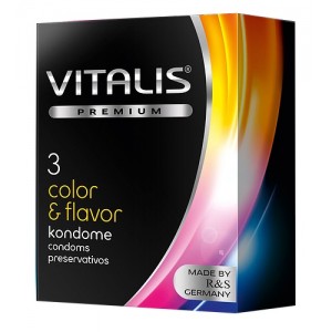 Презервативы VITALIS PREMIUM №3 color & flavor - цветные/ароматизированные