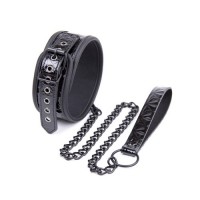 Регулируемый ошейник с поводком Collar with Leash черный Регулируемый ошейник с поводком Collar with Leash черный