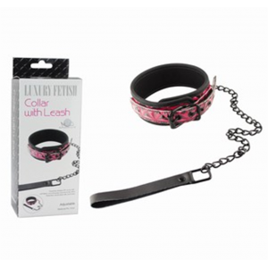 Регулируемый ошейник с поводком Collar with Leash красный