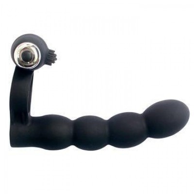 Вибро-кольцо для двойного проникновения Trinity Fun - Lover's Beads черное Вибро-кольцо для двойного проникновения Trinity Fun - Lover's Beads черное