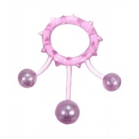 Кольцо с 3 утяжеляющими шариками фиолетовое Ball Banger Cock Ring 3 balls