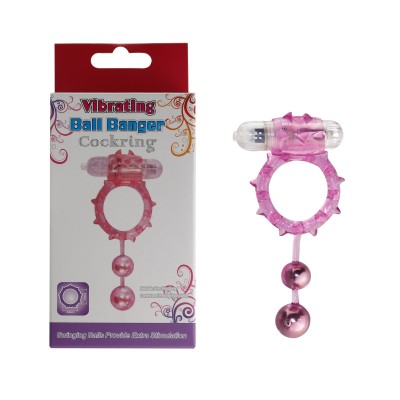 Эрекционное кольцо с вибрацией Ball Banger Cock Ring 2 balls+ Vibe розовое Эрекционное кольцо с вибрацией Ball Banger Cock Ring 2 balls+ Vibe розовое