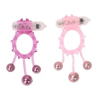 Эрекционное кольцо с вибрацией Ball Banger Cock Ring 3 balls + Vibe розовое