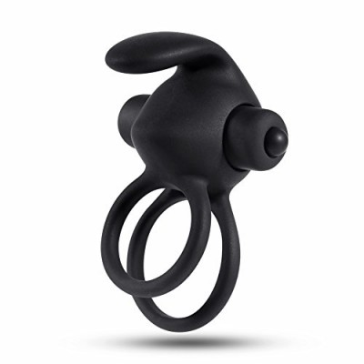Двойное вибро-кольцо Double Cock Ring черное