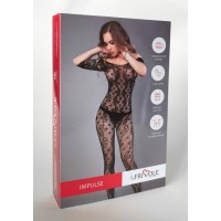 Боди-комбинезон черный с цветочным рисунком S/L