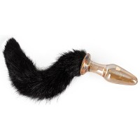 Стеклянная пробка с черным хвостом Glas Plug with tail