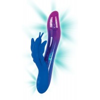 Перезаряжаемый вибратор с клиторальной бабочкой и подсветкой Sparkling Butterfly