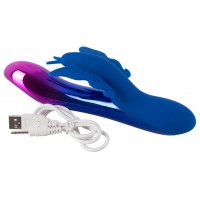 Перезаряжаемый вибратор с клиторальной бабочкой и подсветкой Sparkling Butterfly