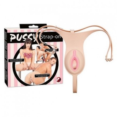 Трусики-страпон с вагиной латексные Strap-On Pussy