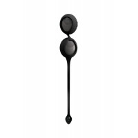 Вагинальные шарики OVO силиконовые, черный + хром, Ø3 см