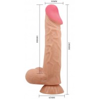 Реалистичный фаллоимитатор с эффектом двойной кожи телесный Pretty Love Sliding Skin Orton 24 см