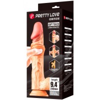 Реалистичный фаллоимитатор с эффектом двойной кожи телесный Pretty Love Sliding Skin Orton 24 см