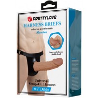 Реалистичный фаллопротез на трусиках Pretty Love Houston 18 см