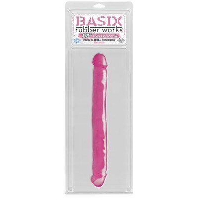 Двухсторонний фаллоимитатор Basix Rubber Works 12 Double Dong Pink