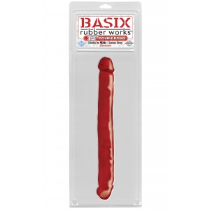 Двухсторонний фаллоимитатор Basix Rubber Works 12 Double Dong Red