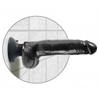 Черный вибратор с присоской King Cock Vibrating Cock with Balls Black 21 см Черный вибратор с присоской King Cock Vibrating Cock with Balls Black 21 см