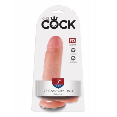 Фаллоимитатор King Cock 7 Cock with Balls Flesh