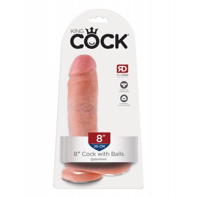 Фаллоимитатор King Cock 8 Cock with Balls Flesh