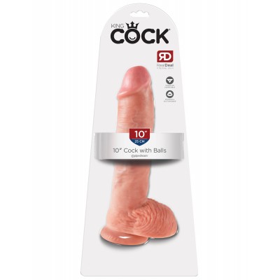 Фаллоимитатор King Cock 10 Cock with Balls Flesh