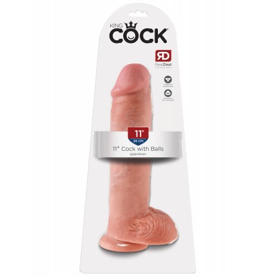 Фаллоимитатор King Cock 11 Cock with Balls Flesh
