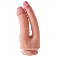 Двойной фаллоимитатор с присоской King Cock Plus Dual Density Double Penetrator