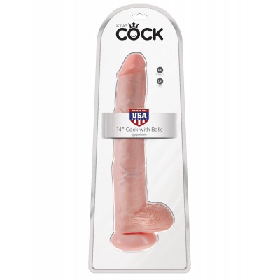 Фаллоимитатор на присоской King Cock 14" Cock with Balls