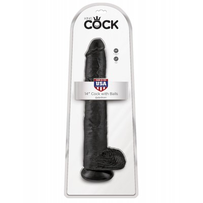 Фаллоимитатор на присоской King Cock 14" Cock with Balls черный