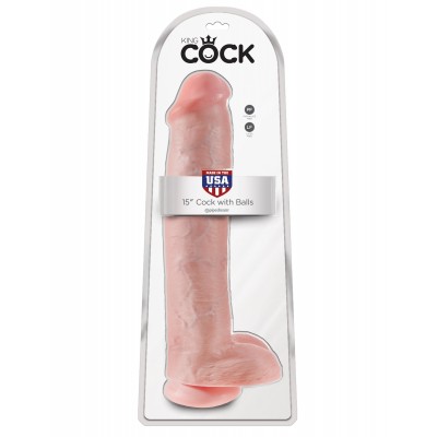 Фаллоимитатор на присоске King Cock 15" Cock with Balls