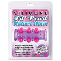 Открытая насадка на пенис с шариками Silicone Lil Pearl Pleasure Sleeve Purple