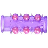 Открытая насадка на пенис с шариками Silicone Lil Pearl Pleasure Sleeve Purple